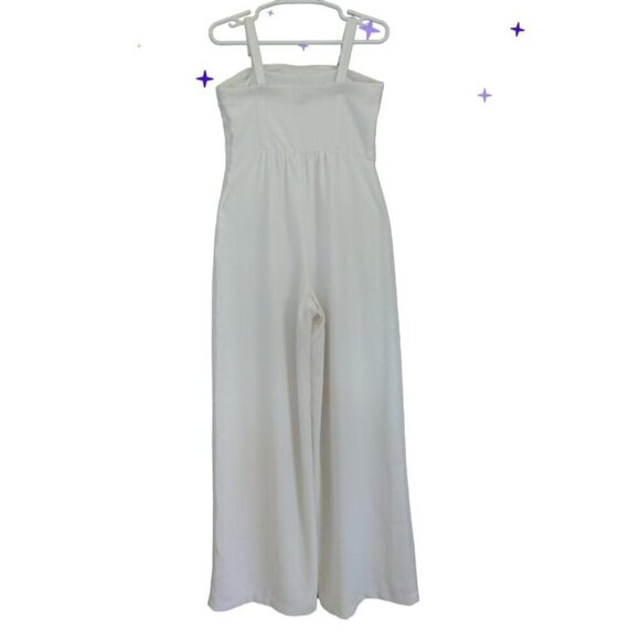 Wild Fable Women's White Strapless Jumpsuit M Wide-Leg Side Zipper Summer . - Picture 2 of 10